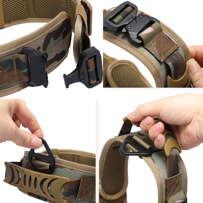 Verstelbare Luxe Halsband – Dubbele Gesp – Tactische Halsband HuisdierXL Online Dierenwinkel - Voor elk dier wat wils! Verstelbare Luxe Halsband – Dubbele Gesp – Tactische Halsband Honden HuisdierXL