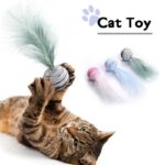 Speelballetje met veertjes - 3 stuks - katten en honden - Afbeelding 4