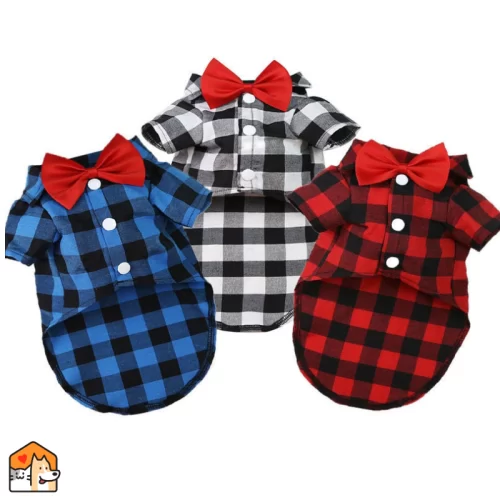 Honden Houthakkers Blouse – met strikje Honden HuisdierXL