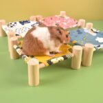 Hamsterbed van hout en canvas - Afbeelding 4