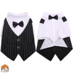 Honden tuxedo pak met strikje - huisdier outfit