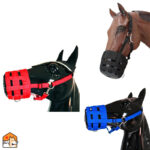 Nylon graasmasker met halster voor paarden