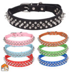 Verstelbare leren halsband voor honden