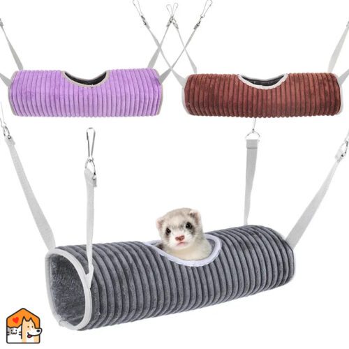 Hamsterkooi Hangmat met Tunnel Swing Slapen Hangend Bed Behuizing en Temperatuur HuisdierXL