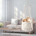 Bohemian handgeweven kattenhangmat met katoenen kwastjes - Afbeelding 3
