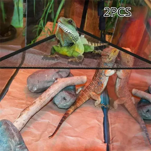 Hangmat voor Hagedissen – Verhoogd Bed voor Reptielen – 2 stuks Speeltjes HuisdierXL