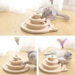 Torenspoor disc met bal voor interactieve kattentraining - Afbeelding 2