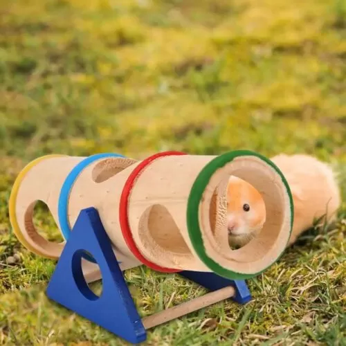 Houten Hamster Muistunnel Buis Speelgoed Knaagdieren HuisdierXL