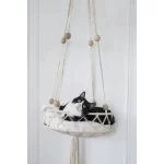 Bohemian handgeweven kattenhangmat met katoenen kwastjes - Afbeelding 4