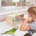 Houten broednest voor vogels - Afbeelding 2