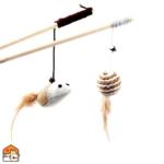 Grappig en kleurrijk kattenspeelgoed met veren