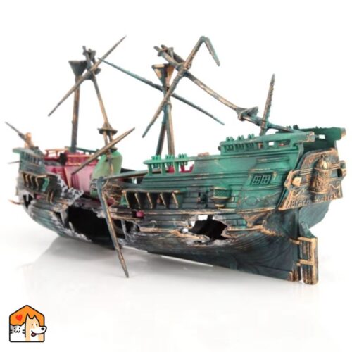 Grote Aquarium Decoratie Boot – Uniek Scheepswrak Ornament Aquaria & Temperatuur HuisdierXL