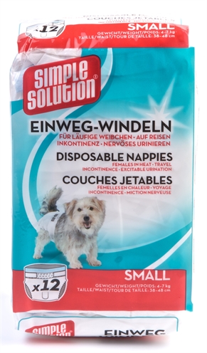 Simple Solution Wegwerp Honden Luier - Small 12 stuks 38-48 cm