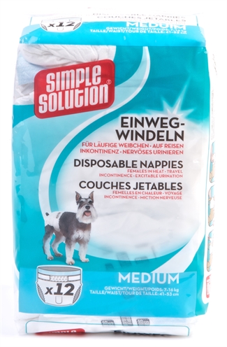Simple Solution Wegwerp Honden Luier - Medium 12 stuks 41-53 cm