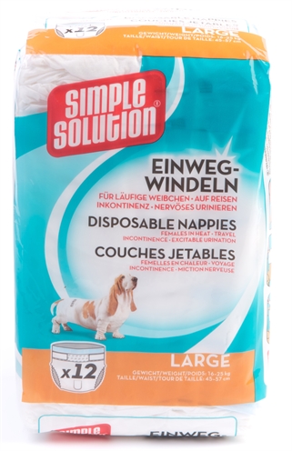 Simple Solution Wegwerp Honden Luier - Large 12 stuks 45-57 cm