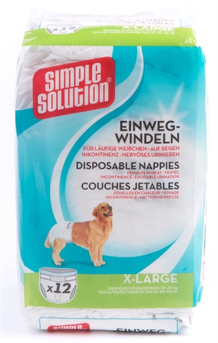 Simple Solution Wegwerp Honden Luier - Xl 12 stuks 45-58 cm