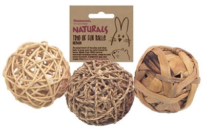 Rosewood Trio Of Fun Balls - Medium 8 cm