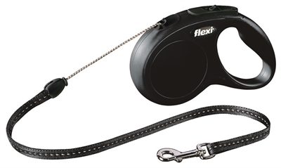 Flexi Rollijn Classic Cord Zwart - S 5 Mtr
