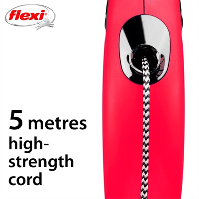 Flexi Rollijn Classic Cord Rood - M 5 Mtr