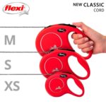 Flexi Rollijn Classic Cord Rood - M 5 Mtr