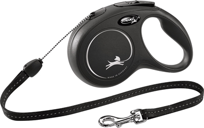Flexi Rollijn Classic Cord Zwart - S 8 Mtr
