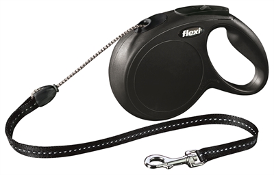 Flexi Rollijn Classic Cord Zwart - M 8 Mtr