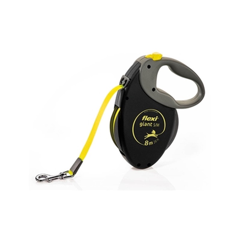 Flexi Rollijn Giant Tape Neon Zwart / Geel - M 8 Mtr