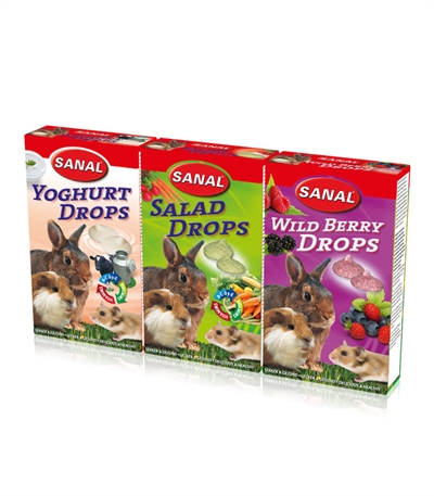 Sanal Knaagdier 3-Pack Drops Yogurt / Salad / Wild Berry - 3 x 45 g