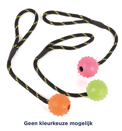 32850.jpg Happy Pet Tough Toys Bal Studded Aan Touw Rubber - 31,5 x 5,5 x 5,5 cm