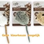 Afp Wooly Mouse Lamswol Met Piep En Catnip Assorti - 7 x 7 x 3 cm