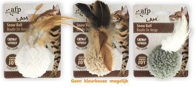 342042.jpg Afp Snow Ball Lamswol Met Veren En Catnip Assorti