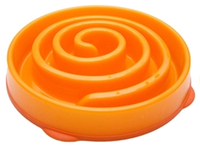 Slo-Bowl Feeder Mini Coral Spiraal Oranje - 22 x 22 x 5 cm