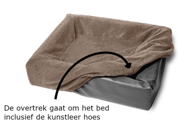 Bia Bed Fleece Hoes Hondenmand Taupe - Bia-7 120 x 100 x 15 cm