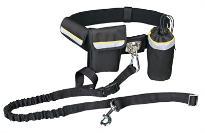 Trixie Heupriem Met Jogginglijn Zwart - Riem 60-120 cm Lijn 100-135 cm