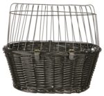 Trixie Wilgen Fietsmand Voorop Zwart Met Kussen En Kap - 50 x 35 x 41 cm