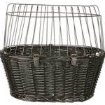 Trixie Wilgen Fietsmand Voorop Zwart Met Kussen En Kap - 50 x 35 x 41 cm