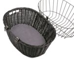 Trixie Wilgen Fietsmand Voorop Zwart Met Kussen En Kap - 50 x 35 x 41 cm