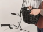 Trixie Wilgen Fietsmand Voorop Zwart Met Kussen En Kap - 50 x 35 x 41 cm