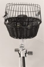 Trixie Wilgen Fietsmand Voorop Zwart Met Kussen En Kap - 50 x 35 x 41 cm