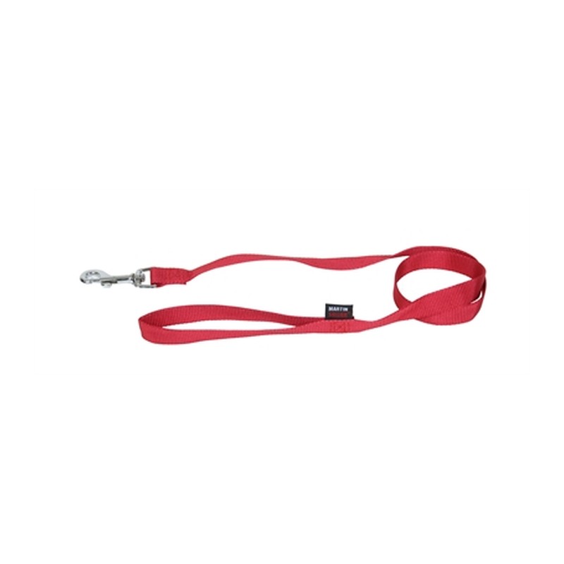 Martin Hondenriem Basic Nylon Rood - 120 x 1 cm