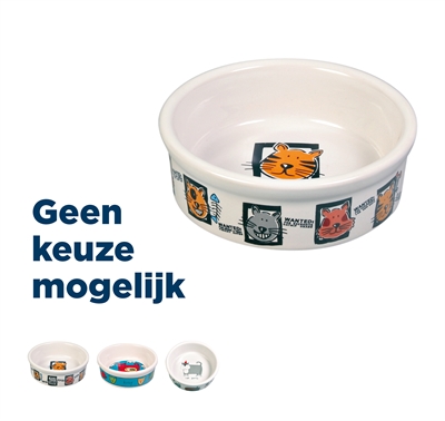 Trixie Voerbak Kat Keramiek Met Print Assorti - 200 ml-12 cm