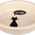 Trixie Voerbak Keramiek Wit Met Silhouette Kat - 250 ml 13 cm