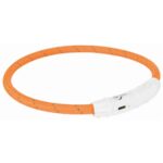Trixie Lichtgevende Halsband Hond Flash Usb Tpu / Nylon Oranje - 65 x 0,7 cm