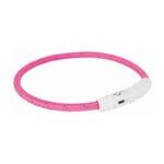 Trixie Lichtgevende Halsband Hond Flash Usb Tpu / Nylon Roze - 65 x 0,7 cm