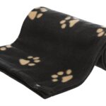 Trixie Barney Fleece Hondendeken Zwart / Beige Ass - 150 x 100 cm