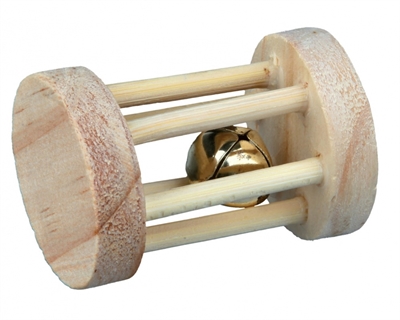 378344.jpg Trixie Speelrol Hout Met Bel - 5 x 3,5 cm