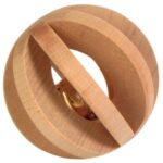 Trixie Bal Hout Met Bel - 6 cm