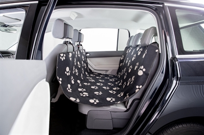 Trixie Autodeken Pootprint Nylon / Fleece Zwart / Beige - 145 x 140 cm