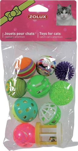 Zolux Kattenspeelgoed Multi Assorti - 4 cm 10 stuks