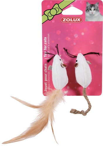 Zolux Canvas Muis Wit - 5 cm 2 stuks